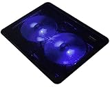 Laptop Cooling Pad with 2 LED Fans by LotFancy - Ultra Slim Portable Chill Mat for 11 to 17 Inch Computer, Dual USB Ports