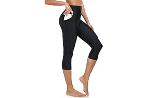 RELLECIGA Women's 20" High Waisted Swim Pants with Pockets Workout Leggings for Running Gym Outdoor