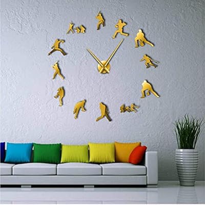 Acykm Acrylic Wall Clock Decorative Modern Baseball Wall Clock 3d