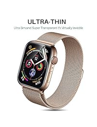 [6 Pack] L K Screen Protector for Apple Watch Series 5   4 44mm , [Full Coverage] [Self Healing] Anti-Bubble for iWatch 5 Flexible TPU HD Clear Film, Lifetime Replacement Warranty