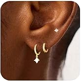 3Pairs Gold Hoop Earrings for Women Gold Earrings Set 14K Gold Ear Huggers Earrings for Women Trendy Chunky Open Hoop Earrings Set Jewelry Gifts