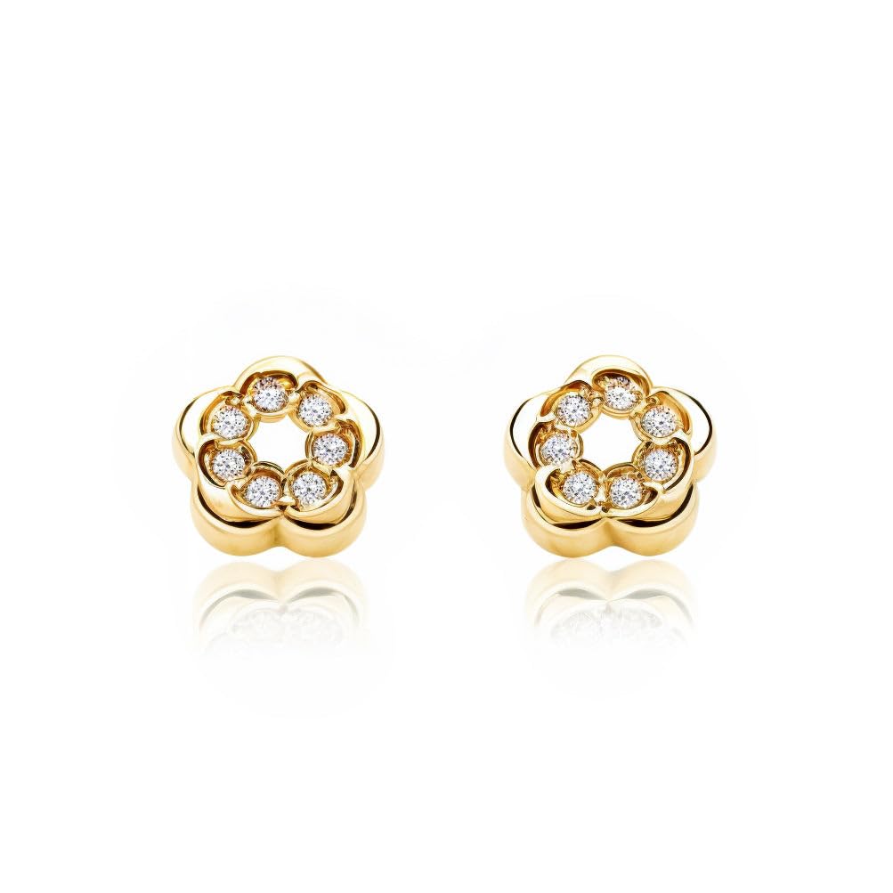 9ct Yellow Gold flower Children's Earrings
