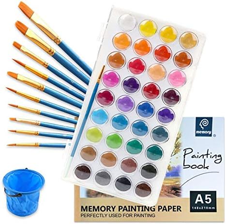 Watercolor Paint Set - Includes 36 Premium Quality Art Watercolor Painting,10 Watercolor Paint Brushes, 1 Watercolor Pad Everything You Need to Get Started for Kids,Artists, Students & Beginners