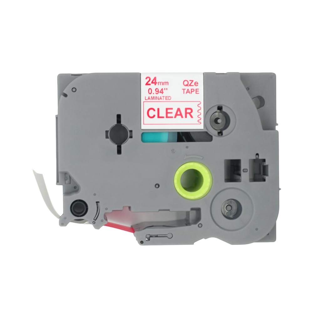 BROVACS 1 Pack Red on Clear Laminated Label Tape Compatible for Brother P-Touch Label Printer TZ 152 TZe 152 24mm 1" OPA4152