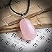 iSTONE Natural Teardrop Rose Quartz Pendant Necklace with 16