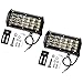 AMBOTHER Light Bar 7 Inch 240w 24,000lm LED Off Road Lights Pods Spot Beam Fog Driving Work Light for Truck ATV ATV SUV Boat Jeep Tractor etc, Quad Row, 2 Year Warranty, 2 Pack