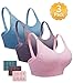 Nursing Bra for Women Breastfeeding Maternity Bralette 3 Pack Seamless Bras(Blue/Pink/Dark Purple,M)