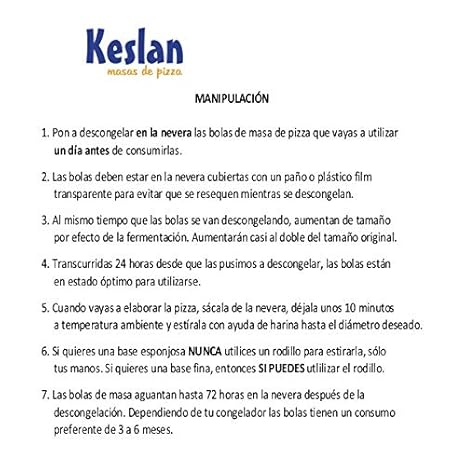 Masa de Pizza congelada en forma de Bola de 500 gramos: Amazon.es ...