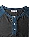 H2H Men's Color Blocked Three-Quarter Sleeve Baseball Jersey Knit Shirt CHARCOALBLUE US S/Asia M (CMTTS0174)