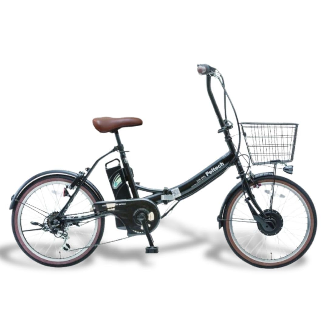 PELTECH TDN-206L-BK 20インチ 折り畳み電動アシスト自転車 外装6段変速 8AH ブラック ペルテックの商品画像