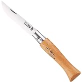 OPINEL No. 02 Carbone - Carbon Steel Folding Pocket Knife, Beechwood Handle | Easy to Sharpen, Lightweight, Simple Design, Virobloc Safety Ring, Made in Savoie France