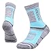 YUEDGE Women's Outdoor Hiking Socks Moisture Wicking Cotton Cushioned Crew Athletic Socks Padded Boot Socks For Women Size 6-9, Mulitcolor, 5 Pairs