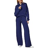 XIEERDUO Lounge Sets For Women 2025 Half Zip Sweatshirt And Wide Leg Sweatpant 2 Piece Outfits Sweatsuit Tracksuit