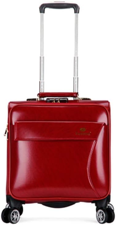 Muziwenti Wheeled Laptop Briefcase, Business Office Bag, Laptop Trolley Case, Pilot Travel Cabin Bag, Trolley Case, 18 Inches/Black The Latest Style, Simple (Color : Noble red)