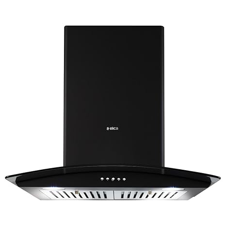 Elica 60 cm 1100 m3/hr Chimney (TCG BF 60 NERO, 1 Baffle Filter, Black)