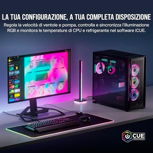 iCUE Link QX120 RGB Cupola Magnetica da 120 mm Ventole - Tripla Ventole Starter Kit con iCUE Link System Hub - Nero