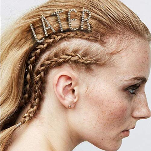 image for Messen 26 Pieces DIY English Letters Hair Pin Crystal Name Clips Word 