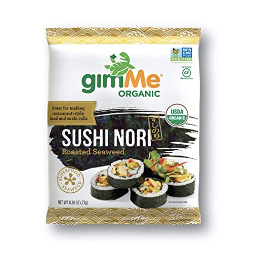 gimMe Organic Roasted Seaweed Sea Salt 20 Count Keto, Vegan