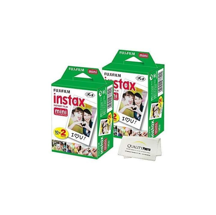 Fujifilm Instax Mini Film for All Mini Cameras + Quality Photo Cloth, 40 Sheets