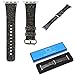 baozai Compatible with Apple Watch Band 40mm, Smooth Soft Glitter Leather Band with Diamond Protector Case for iWatch Series 6/5/4/SE (Black, 40mm)