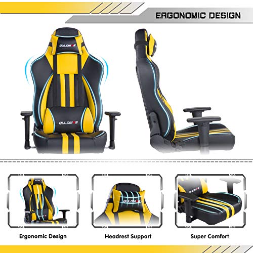 Qulomvs Big and Tall Gaming Chair for Adults 400LBS Heavy Duty Computer