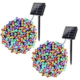 Joomer Solar Christmas Lights 72ft x 2 Pack 200 LED