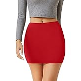 Sweet Hearts Womens Elastic Waist Mini Pencil Skirt - Cotton High Waist Above Knee Basic Bodycon Short Skirt Made in USA