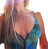 Womens Gold Silver Bikini Cross Harness Necklace Crystal Alloy Waist Belt Belly Body Chain