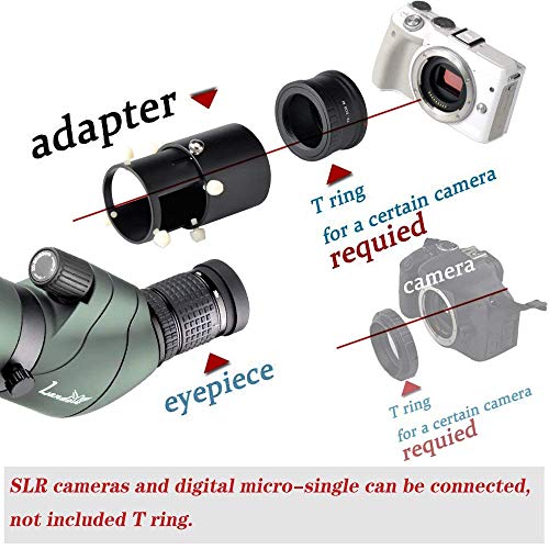 Landove Spotting Scope Camera Adapter-For DSLR Camera Connect to Spotting Scope with Eyepiece 1.54"-1.89" (39mm to 48mm)-Allow Your Scope a Long Range Telephoto Zoom Lens - Thumbnail 5
