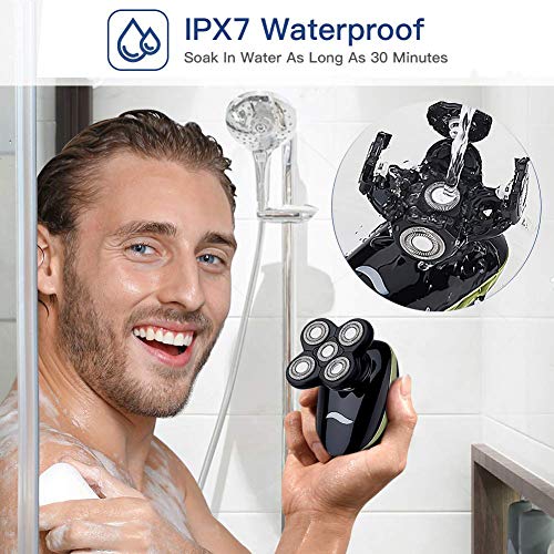 Electric Razors for Men Shaver for Bald Head,Rechargeable 5 in 1 Rotary Shavers Grooming Kit for Men Waterproof Beard… - Image 2