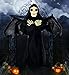 JOYIN 25-inch Animated Skeleton Ghost Halloween Decoration with Blowing Wings, Glowing Red Eyes