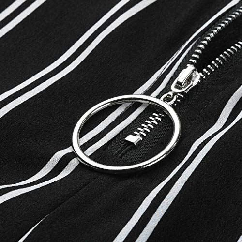 Fitfulvan Women High Waist Harem Pants Women Bowtie Elastic Waist Stripe Casual Jumpsuit