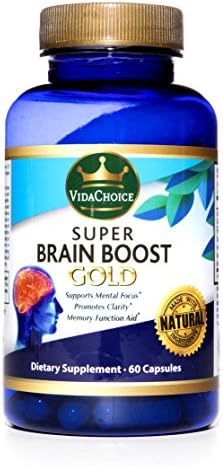 Super Brain Boost Gold Supports Mental Focus Promotes Clarity Memory Function Super Brain Food USA Made Natural Ingredients Keep Brain in Top Condition Excellent Power Packed Brain Boosting VidaChoice