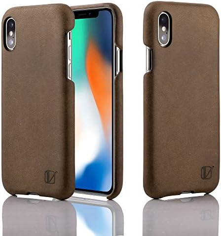 Vicent iPhone X Leather Case - Luxury design - Made from Premium Genuine Leather - Best Defender for your Apple iPhone 10 - Soft touch Case back cover - Handmade Cases (Brown)