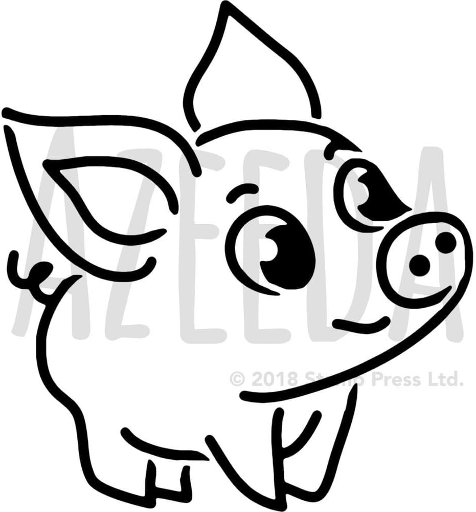 Large A2 ‘Cute Pig’ Wall Stencil / Template (WS00029605): Amazon.co.uk