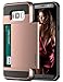 Vofolen Case for Galaxy S8 Case Wallet Credit Card Holder ID Slot Sliding Hidden Pocket Dual Layer Protective Cover Hard Bumper Shell Rugged Hybrid Protector Armor Case for Samsung Galaxy S8 Rose Gold