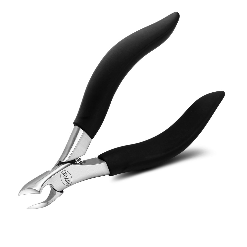 BEZOX Toe Nail Clippers for Thick or Ingrown Nails - Heavy Duty Stainless Steel Soft Grip Toe Nail Cutters - Olecranon Short