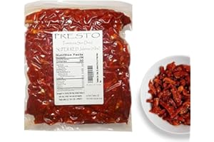 PRESTO SALES Tomatoes Sun-Dried, SUPER RED Julienne cut, Ready to Eat Vegetables | Produced from fresh field-grown tomatoes, cut into Julienne size cut