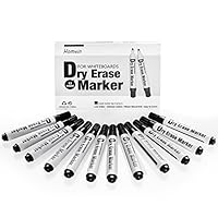 Homein Black Dry Erase Markers, 12 Count Whiteboard Marker for Classroom Kid Low Odor Fine Bullet Tip Vivid Lines Office & School Supplies Erasable Black Marker Pen for Whiteboard Calendar Glass