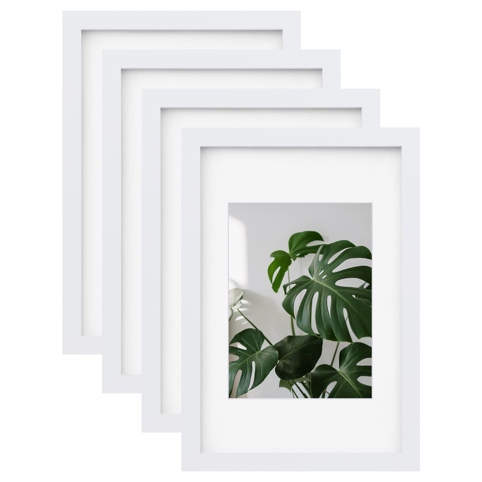 EGOFINE 12x8 Photo Frames White Set of 4, Wood Picture Frames with Acrylic Glass, Tabletop and Wall Mounting Display — image 1