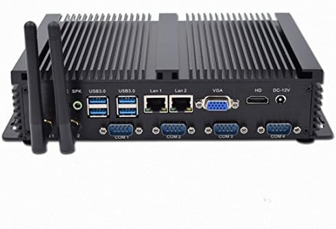 KINGDEL Powerful Mini Desktop Computer, Fanless Industrial PC, i5 Dual Core CPU, 8GB RAM, 256GB SSD+1TB HDD, 2xNICs, 4xUSB 3.0, 4xCOM RS232, HD Port, Metal Case W-11 Pro