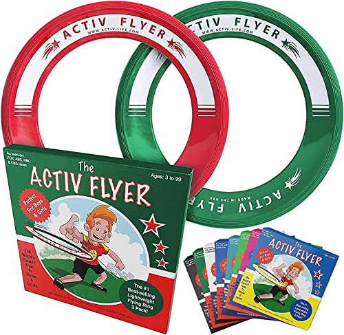 activ life the active flyer flying disc: aerodynamic frisbee rings, outdoor toys & summer fun beach toys for kids, boys or girls of all ages, the perfect outdoor toy gift, 2pack, christimas