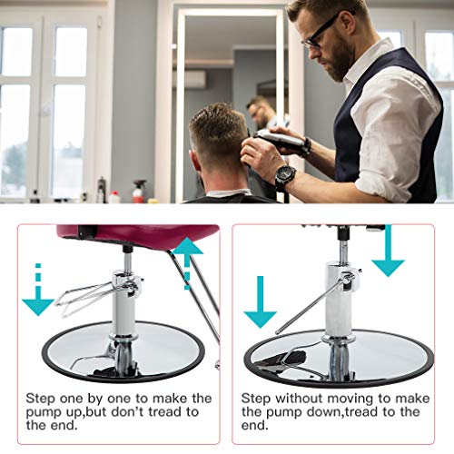 Salon Chair Barber Chair Styling Heavy Duty Hydraulic Pump Barber Chairs Beauty Salon Chair Shampoo Barbering Chair for Hair Stylist Women Man Salon Equipment - Thumbnail 4