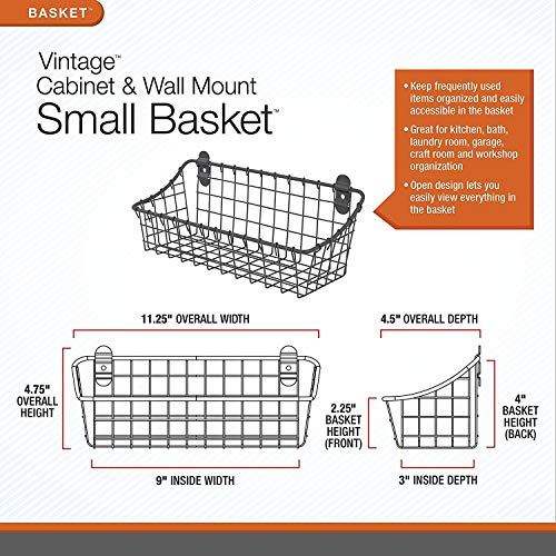 Spectrum Diversified Vintage & Wall Mount Basket, Small