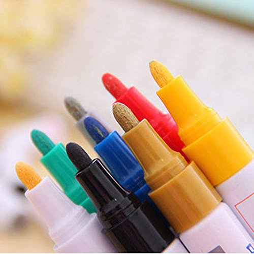 New 12pcs colorful pens Waterproof Permanent Paint Marker Pen Car Tyre Tire Tread Rubber
