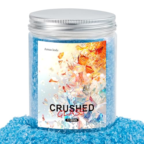 Armas kodu Fine Crushed Glass for Resin Art - 1-3mm Small Size Ocean Blue, 1.5lb | for Detailed Crafts, Epodye Tumblers & Vase Filler | Decorative Sand Alternative