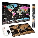 Scratch off Map of the World - World Map - Professionally Designed - 24 x 17