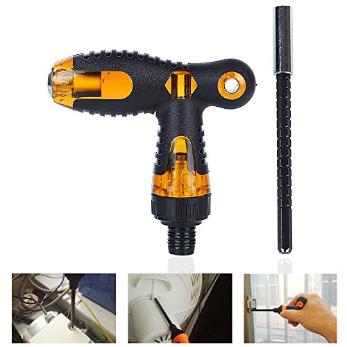 Click Here to See More Images Tonsiki 2 Pieces Set Ratcheting T Handle Ratchet Screwdriver Wrench with Extension Bit Holder for Home Application Repairing