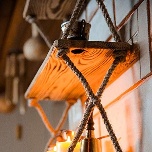 Vera Wooden Hanging Shelf with Rope - Bookshelf - Floating Shelves - Wall Cube Organizer and Organizer - Bedroom Bathroom Office Furniture - Kitchen Rack