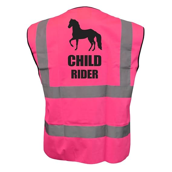 Kids Equine CHILD RIDER Hi Viz Vis Vest Childs Horse Riding Reflective